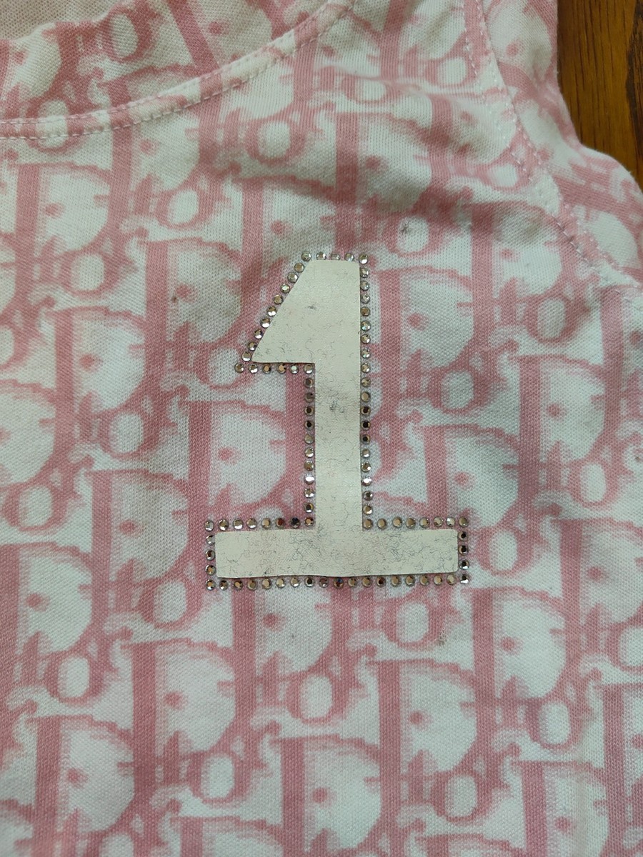 Christian Dior Vintage Trotter Logo Sleeveless Tank Top Pink x