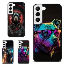 cyberpunk pitbull dog Hard Cover For Samsung Galaxy Z Fold Flip 3 4 5 6