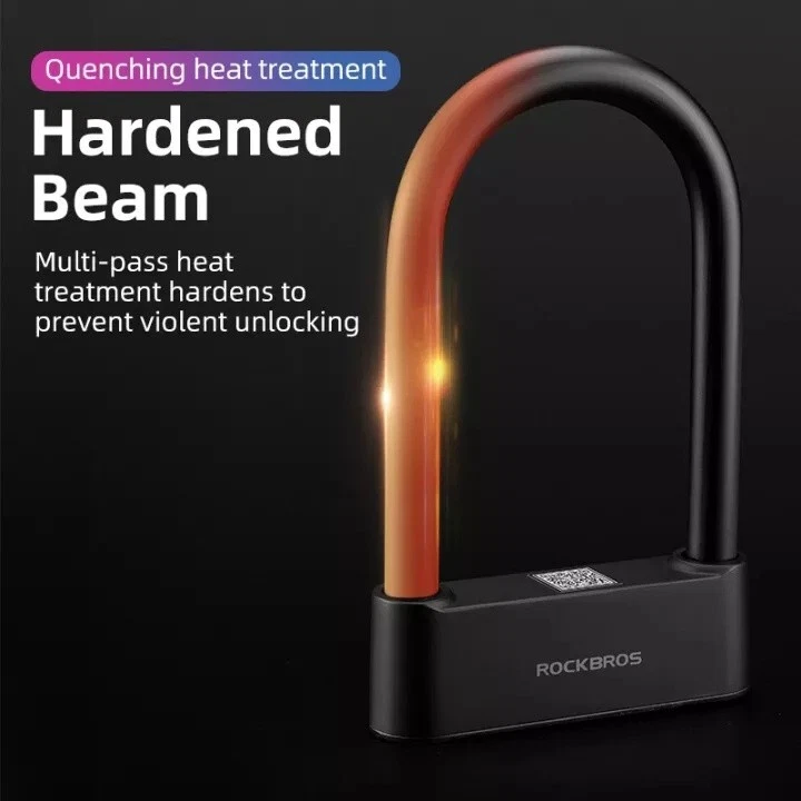 ROCKBROS Bike Intelligent Lock Smart Fingerprint U Lock Bluetooth Phone Control - Image 4 of 4