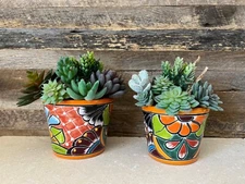 Handcrafted MINI Talavera Clay Planter Hand Painted