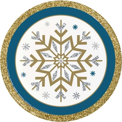 CREATIVE CONVERTING Whimsical Winter Snowflakes 7-inch Plates Paper 8 Per Pack Winter Tableware