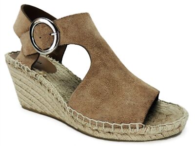 Via Spiga Women's Nolan Espadrille Wedge Sandals Desert Suede Size