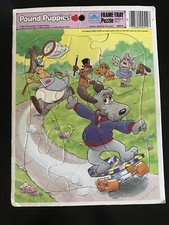 POUND PUPPIES-GOLDEN-FRAME-TRAY PUZZLE-1986-AGES 3-7