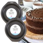 2x CIRCULAR NON-STICK BAKING TRAYS 20cm Diameter Small Cakes Loaf Easy Clean Tin