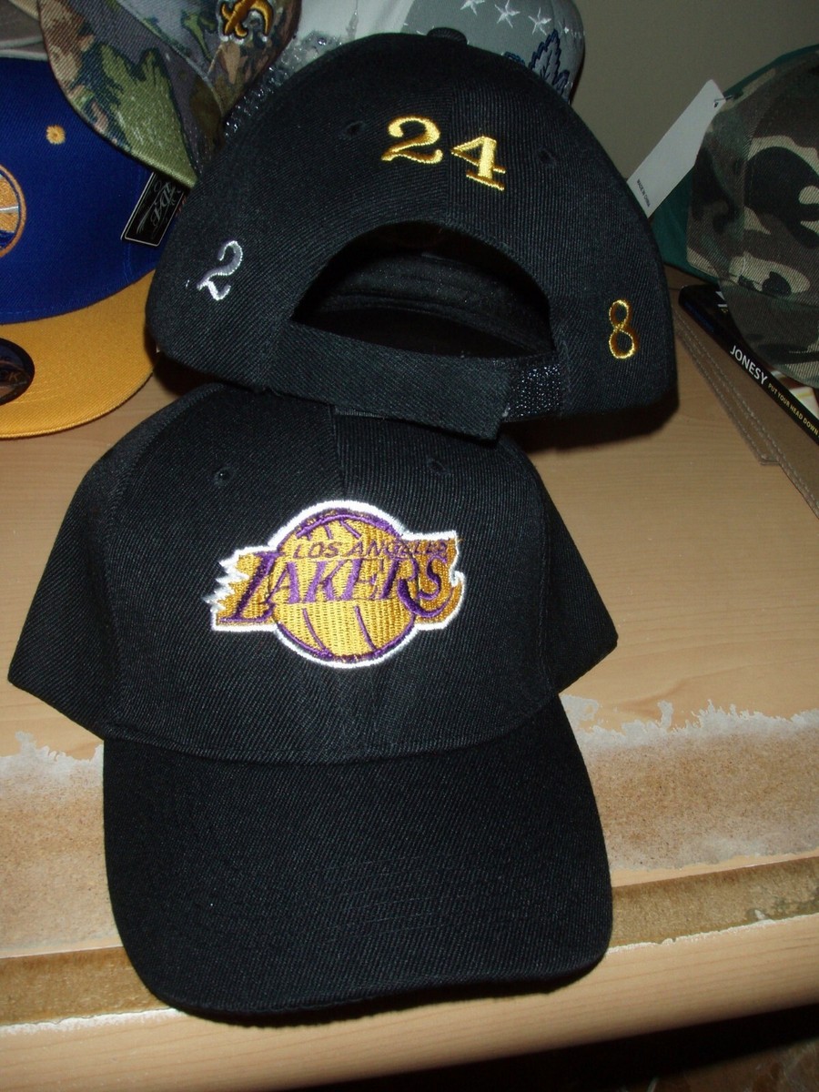 Kobe Bryant Multi Numbered Lakers Black Hat 24-8-2 Embroidered