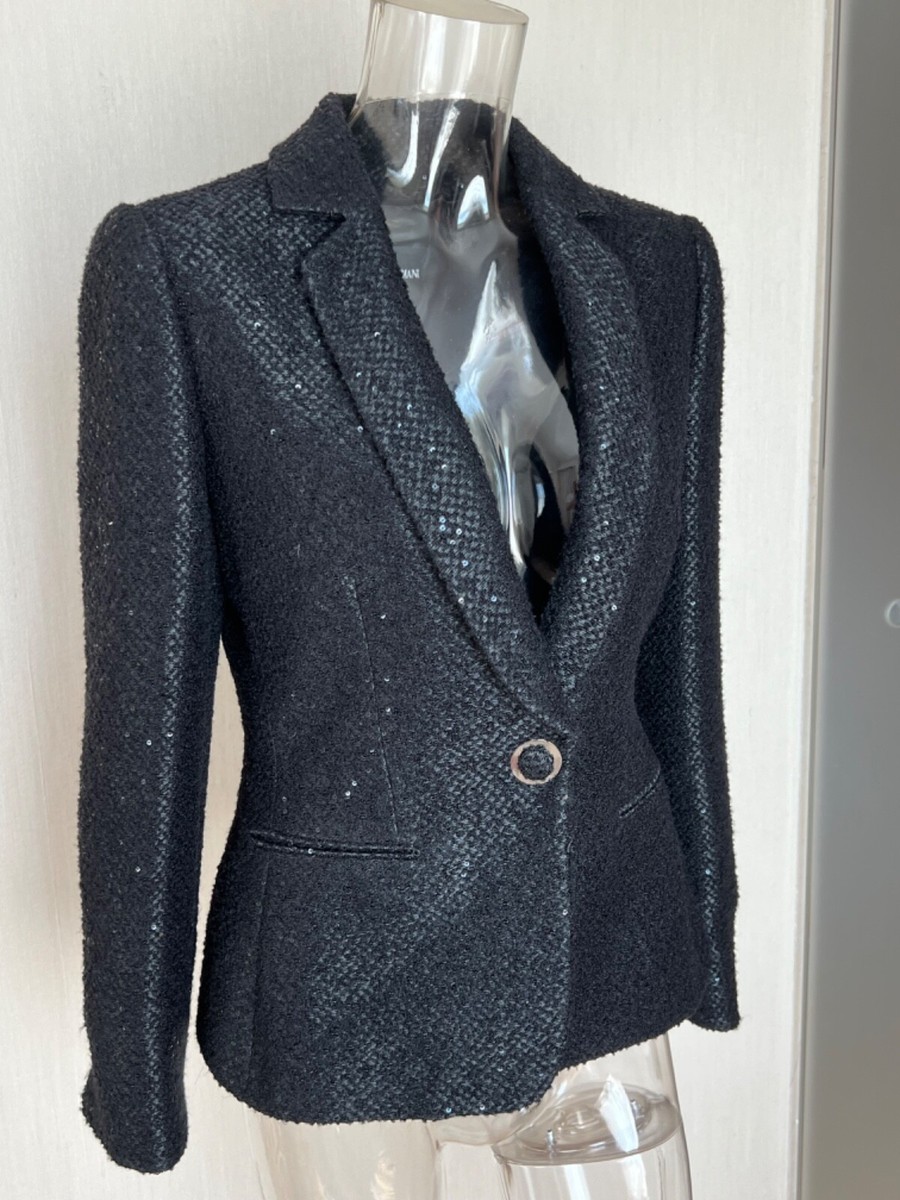 giorgio armani black evening sequin jacket 42 | eBay