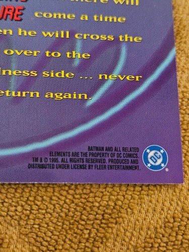 1995 Fleer Ultra BATMAN FOREVER HOLOGRAM CARDS 25 of 36 INTRODUCING THE FUTURE - Picture 11 of 12