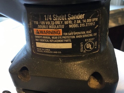 CRAFTSMAN Used HAND PALM SANDER 2.0 AMP 