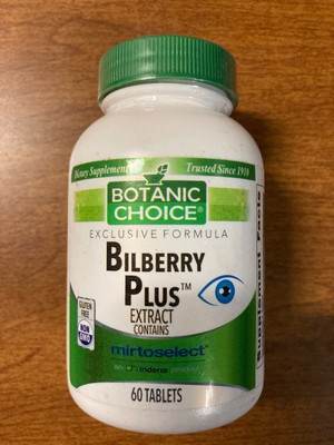 Botanic Choice Bilberry Plus Extract 60 Tablets Eye Health Support Supplement