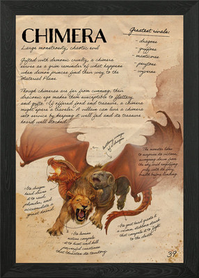 Chimera Note Gerahmtes Wandbild Poster Leinwanddruck Bild