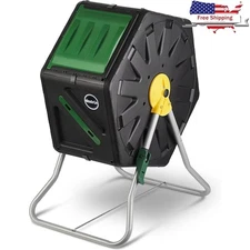 Rolling Compost Tumbler 70L Garden Bin Food Waste Recycling Aeration System New