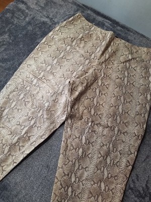 Dana Buckman Snake Print 100% Lambs Skin Pants Womens 24 Beige Classic Animal
