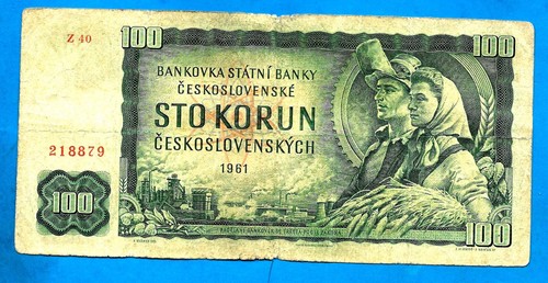 EX RARE PREFIX "Z40" Czechoslovakia P91h 100 Korun FARM COUPL Multiple Star VF