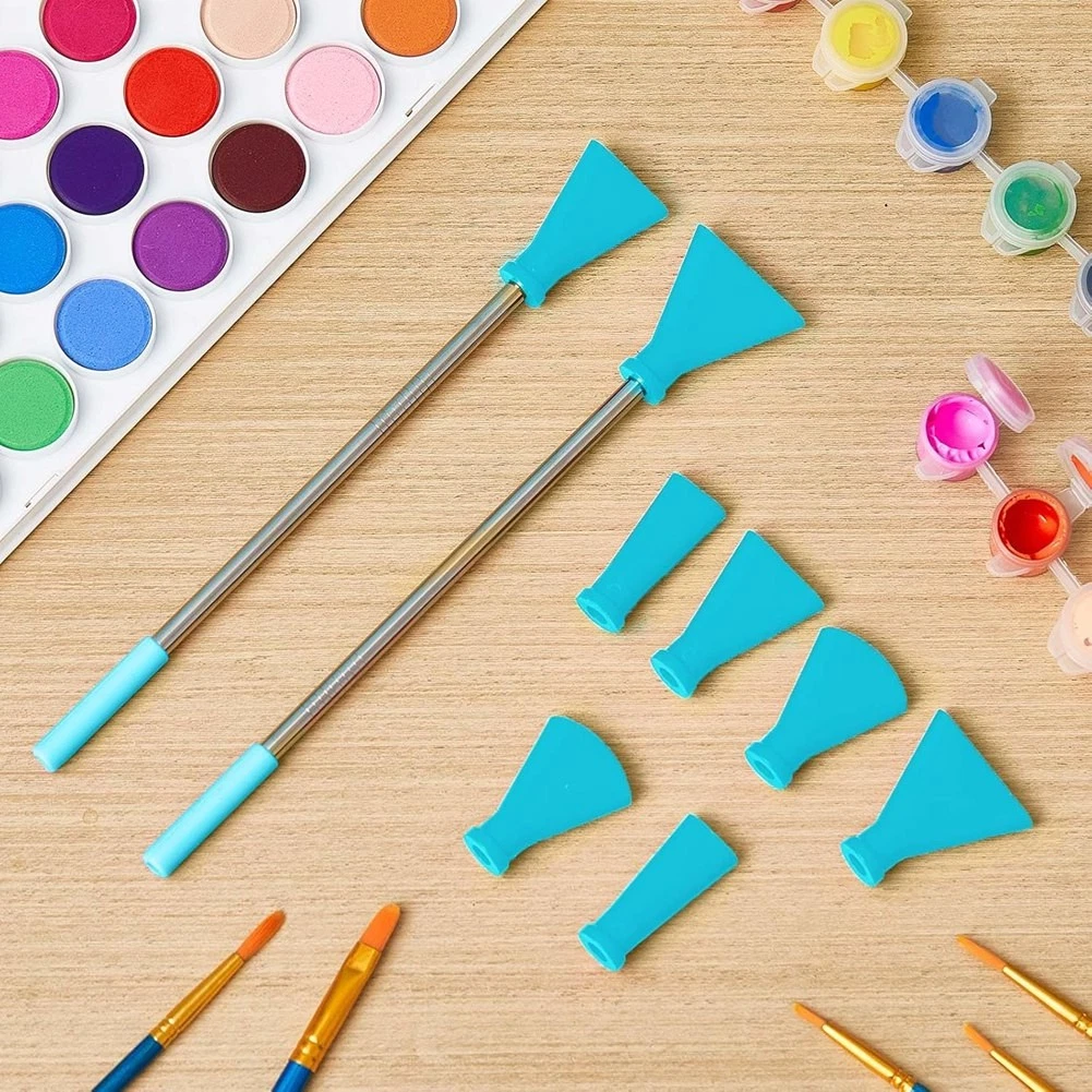 8 Pcs Acrylic Pouring Paint Supplies, Stainless Steel Straw Blow Nozzles8795