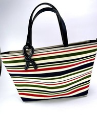 Made In ITALY Designer Brand Roberta Di Camerino Handle Bag Striped Multi-Color