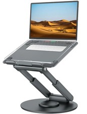 Telescopic Laptop Stand for Desk with 360 Swivel Base, Sit to Stand, Height ...
