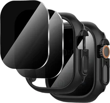 2+2-Pack for Apple Watch Ultra 3/2/1 49Mm Case + Privacy Tempered Glass Screen P