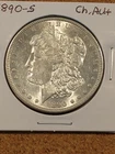 1890-S Choice AU+ Morgan Silver Dollar, Natural, Undamaged