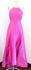 Phoebe Dress Womens 4 Pink Halter Backless Ball Gown Prom Evening Hi Lo Party