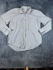 Yves Saint Laurent Dress Shirt Mens 16.5 32-33 White Plaid Cotton Button Down