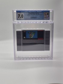 Super Mario World (SNES, 1991) CGC 7.0 Graded Cart Not WATA, PSA, VGA