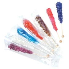 Assorted Rock Candy Sticks – Premium Crystal Sugar Candy Stirrers / Party Treats