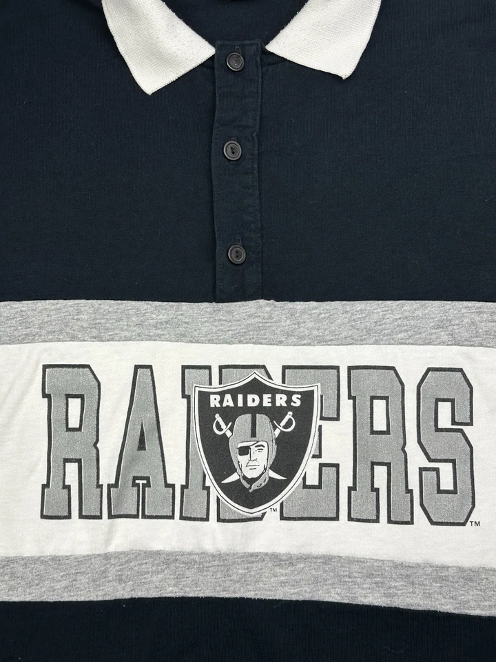 Vintage Los Angeles Raiders Shirt Pullover Nutmeg Rugby Size XL NFL USA - Image 3 of 4