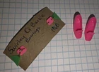 Vtg.~1968~ Barbie Swirly Cue Accessories  For Outfit #1822~ Earrings & Shoes~