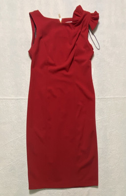 calvin klein red sheath dress Calvin Klein Women's Bow-Trim Boat-Neck Sheath Dress
