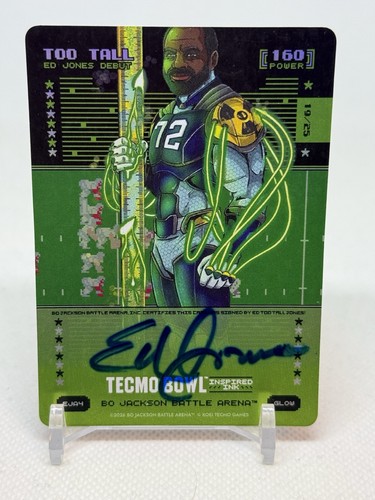 Bo Jackson Battle Arena Tecmo Bowl Too Tall Inspired Ink Glow Auto Ed Jones EJA4