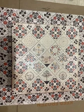 Vintage Springbok Puzzle Diamond Pattern Quilt  20” X 20” Complete HTF. 