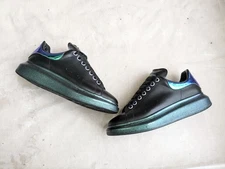 ALEXANDER MCQUEEN Oversized Larry Sneakers Black Green Men 8 41 D Leather Low