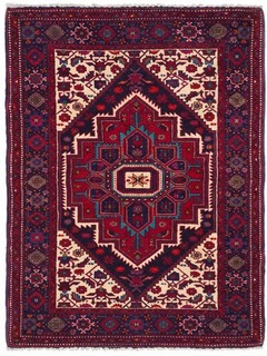 Amazing Hand Knotted Vintage Tribal Bijour Wool Area Rug 4.1 x 2.6 Ft