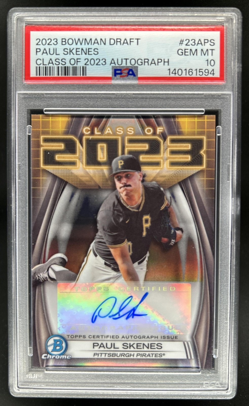 2023 Bowman Draft Paul Skenes Class of Auto #23A-PS Pirates PSA 10 GEM MINT view 1