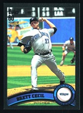 Brett Cecil Toronto Blue Jays 2011 Topps Black #444 SN /60