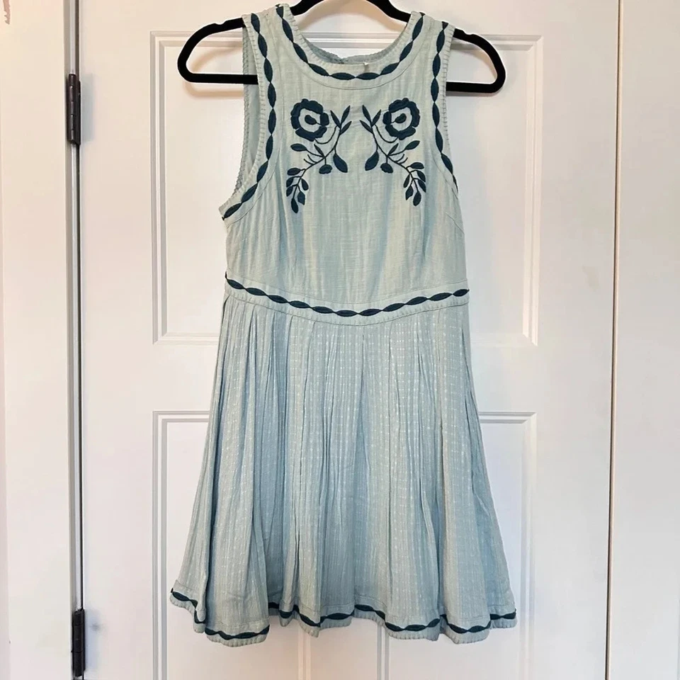 Free People Dress Womens 6 Birds of a Feather Mini Ebroidered Boho Dress Tank - Photo 1/1