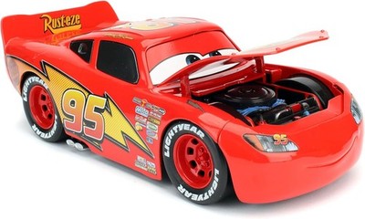 DISNEY PIXAR LIGHTNING MCQUEEN W/ EXTRA WHEELS 1/24 DIECAST CAR