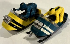 Aurora Thunderjet Tjet SNOWMOBILE - Set Both Blue and Yellow Slot Car Cars #1485