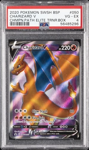 2020 POKEMON SWSH BLACK STAR PROMO #050 CHARIZARD V PSA 4