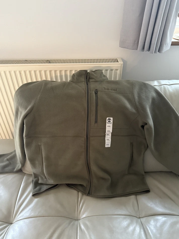 TIMBERLAND Mens sage Green Polyester Zip Jacket M Fleece Outdoor Casual - Image 3 of 3