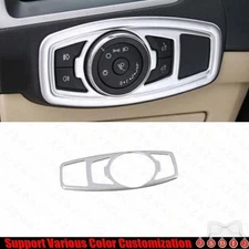 For Ford Edge 2015-2021 Matte Silver Headlight Switch Control Frame Trim 1PCS