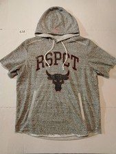 Under Armour Project Rock Short Sleeve Hoodie Gray Men's Large Gym Training