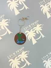 Mermaid Tail with Splash image Keychain Key ring with latch clip