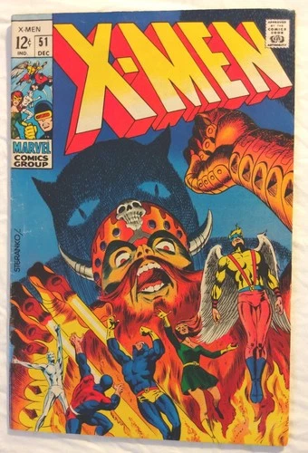 X-Men #51 1968 Vintage Marvel Comic Cyclops Magneto Lorna Dane Steranko Art