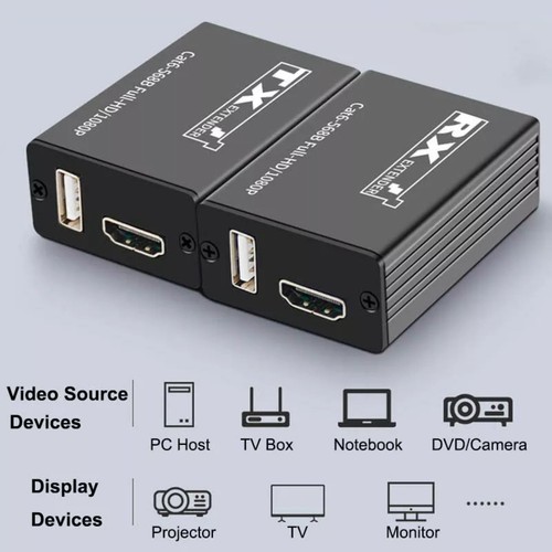 30M Aluminum USB KVM HDMI Extender RJ45 Cat6 Ethernet Network Cable Accessories - Picture 14 of 19