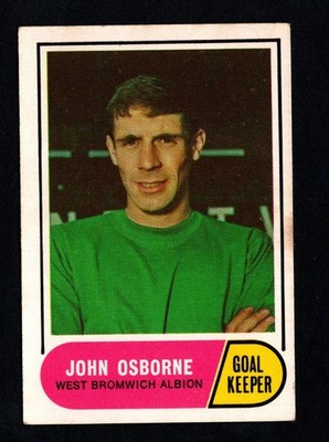 A&BC grüne Rückseite um 1969 John Osborne West Bromwich Albion #113 Kaugummikarte