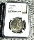 1916-D Walking Liberty Half Dollar, AU53, NGC. NICE