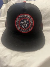 Marvel Captain America Trucker SnapBack Flat Bill Brim Hat OSFM EUC Ships Free