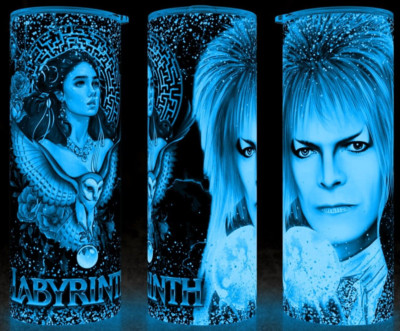 Glow in the Dark Labyrinth 80s Movie Jareth and Sarah Williams Cup Mug Tumbler