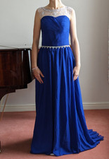 Elegant blue Prom Evening Cruise Wedding Party Cocktail Dress Size 12